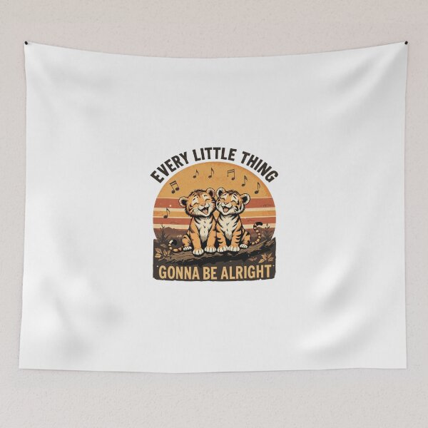 Item preview, Every Little Thing Gonna Be Alright Cute Tiger Cubs Vintage Retro Animal Design designed and sold by Amitabr14.
