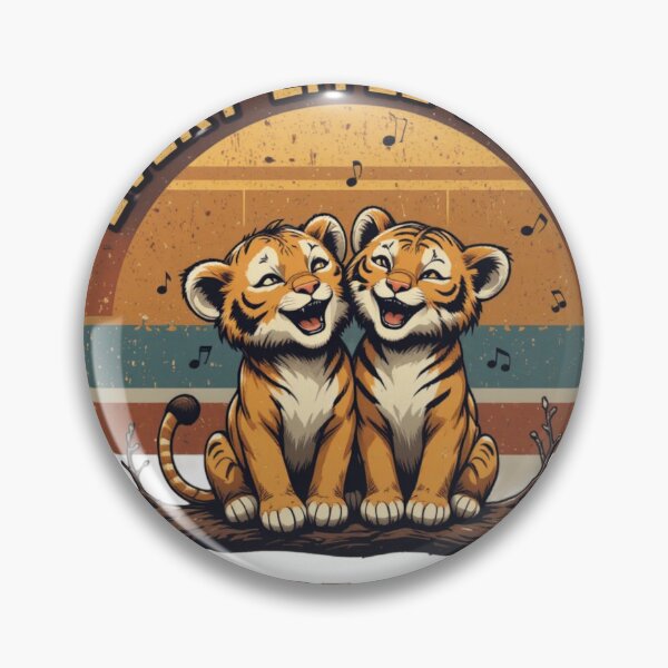 Item preview, Every Little Thing Gonna Be Alright Happy Tiger Cubs Retro Sunset Cute Animal Design designed and sold by Amitabr14.