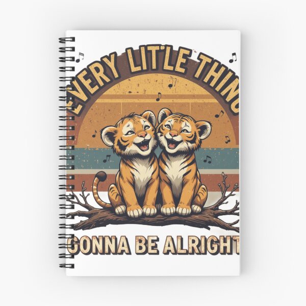 Item preview, Every Little Thing Gonna Be Alright Happy Tiger Cubs Retro Sunset Cute Animal Design designed and sold by Amitabr14.