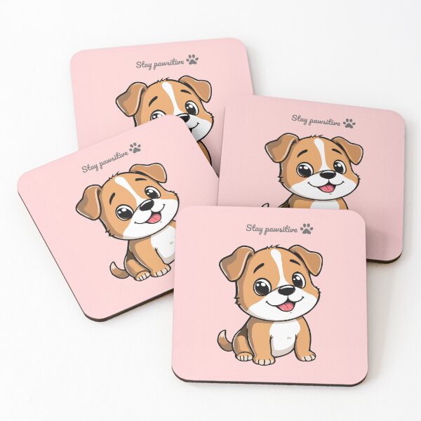 Item preview, Stay Pawsitive Cute Puppy – Pastel Pink Aesthetic Dog Illustration designed and sold by lunadesignsmoon.