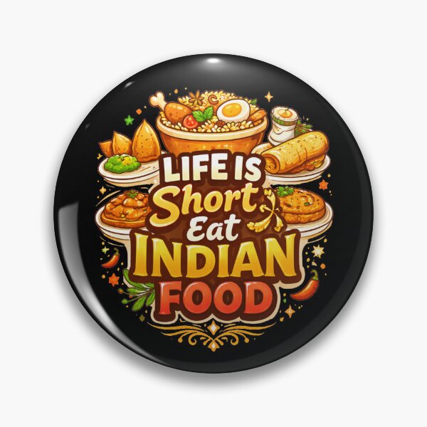 Item preview, Life Is Short Eat Indian Food | Funny Indian Food Lover Design | Biryani Samosa Chai Art designed and sold by Globalcitytees.