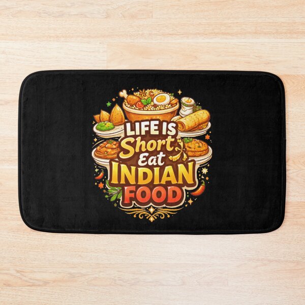 Item preview, Life Is Short Eat Indian Food | Funny Indian Food Lover Design | Biryani Samosa Chai Art designed and sold by Globalcitytees.