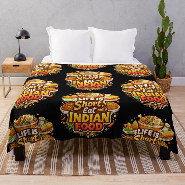 Item preview, Life Is Short Eat Indian Food | Funny Indian Food Lover Design | Biryani Samosa Chai Art designed and sold by Globalcitytees.