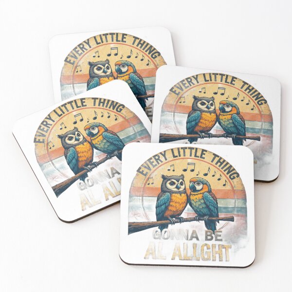 Item preview, Every Little Thing Gonna Be Alright Cute Raccoons Vintage Retro Animal Design designed and sold by Amitabr14.