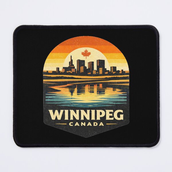 Item preview, Winnipeg Canada Vintage Sunset Skyline T-Shirt – Retro City Reflection Travel Poster Design designed and sold by Globalcitytees.