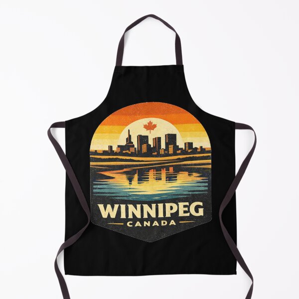 Item preview, Winnipeg Canada Vintage Sunset Skyline T-Shirt – Retro City Reflection Travel Poster Design designed and sold by Globalcitytees.