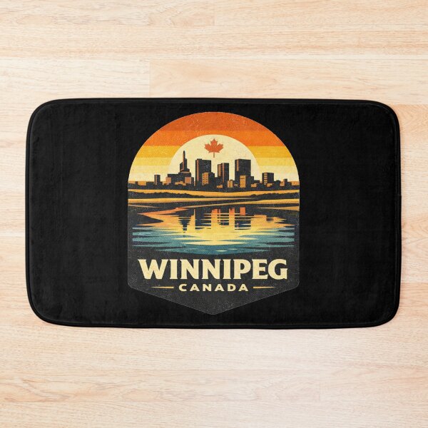 Item preview, Winnipeg Canada Vintage Sunset Skyline T-Shirt – Retro City Reflection Travel Poster Design designed and sold by Globalcitytees.
