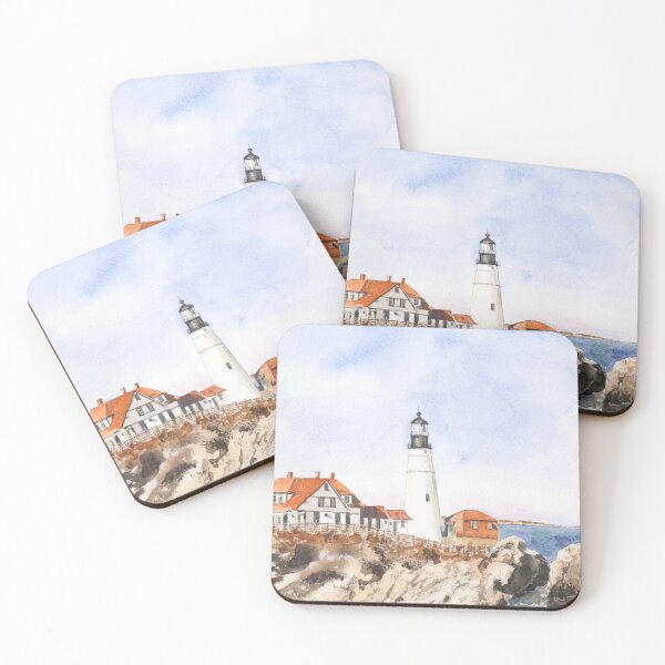 Item preview, Portland Head Light watercolour painting  designed and sold by ColorandColor.