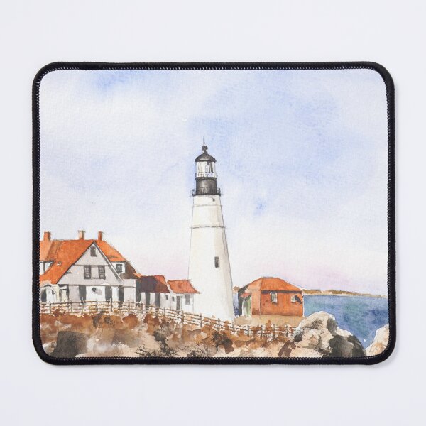 Item preview, Portland Head Light watercolour painting designed and sold by ColorandColor.