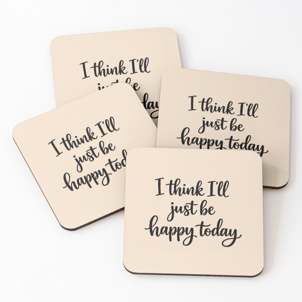 Item preview, I Think I’ll Just Be Happy Today – Positive Quote Typography PNG, Minimalist Black Text Design designed and sold by MarJul.