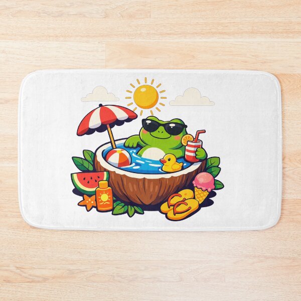 Item preview, Frog Chillin in Coconut Pool With Sunglasses Summer Vibes designed and sold by Owcomm.