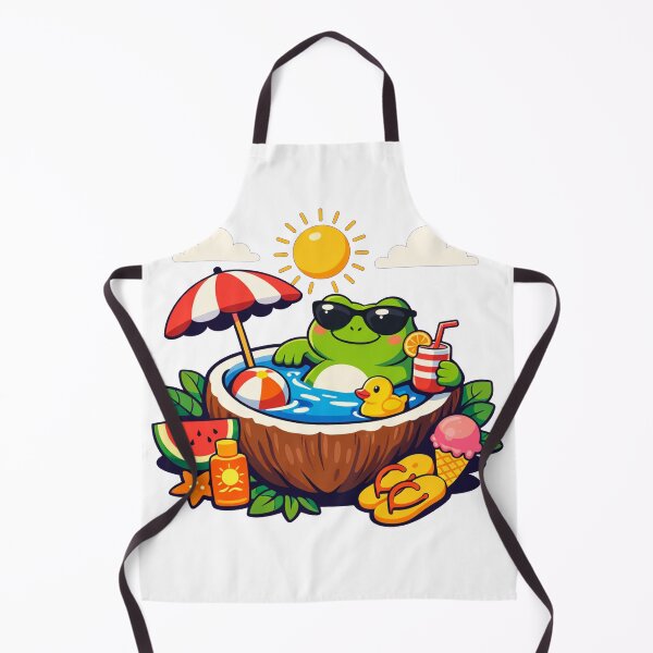Item preview, Frog Chillin in Coconut Pool With Sunglasses Summer Vibes designed and sold by Owcomm.