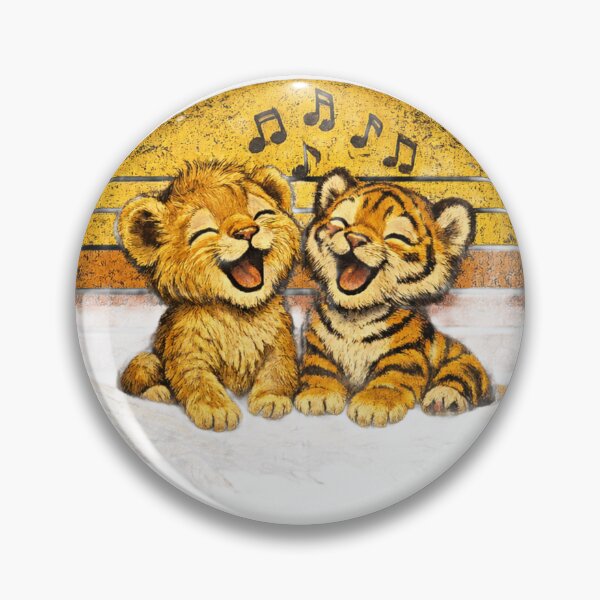 Item preview, Every Little Thing Gonna Be Alright Cute Lion Cub Tiger Cub Vintage T-Shirt Design designed and sold by Amitabr14.