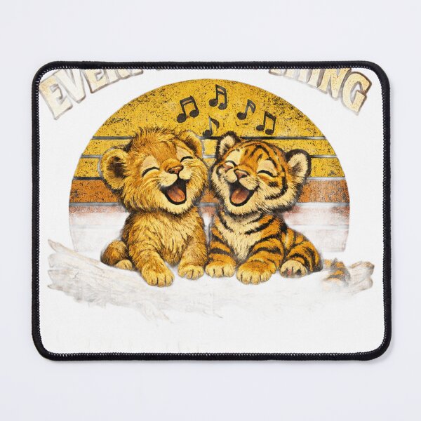Item preview, Every Little Thing Gonna Be Alright Cute Lion Cub Tiger Cub Vintage T-Shirt Design designed and sold by Amitabr14.