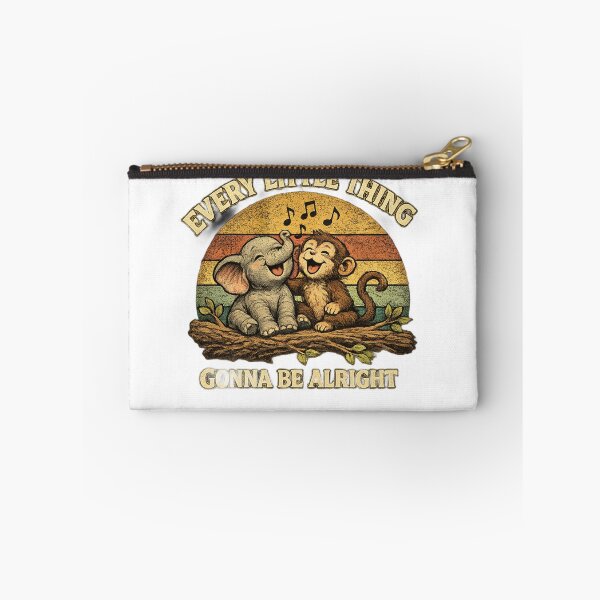 Item preview, Every Little Thing Gonna Be Alright Vintage Elephant Monkey Cute Animal T-Shirt Design designed and sold by Amitabr14.
