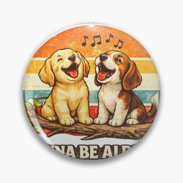 Item preview, Every Little Thing Gonna Be Alright Cute Dogs Retro Vintage Sunset T-Shirt Design designed and sold by Amitabr14.
