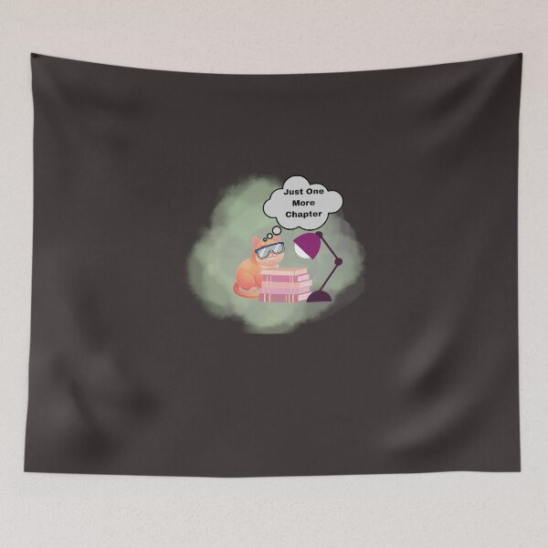 Item preview, Purrfect Bookwarm- Cozy Reading Cat With Books And Lamp designed and sold by Palette-Vibes.