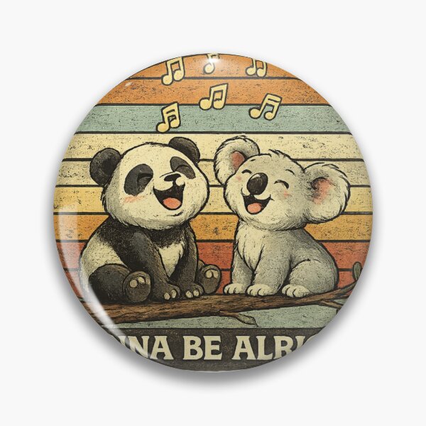 Item preview, Every Little Thing Gonna Be Alright Cute Panda Koala Retro Vintage T-Shirt Design designed and sold by Amitabr14.