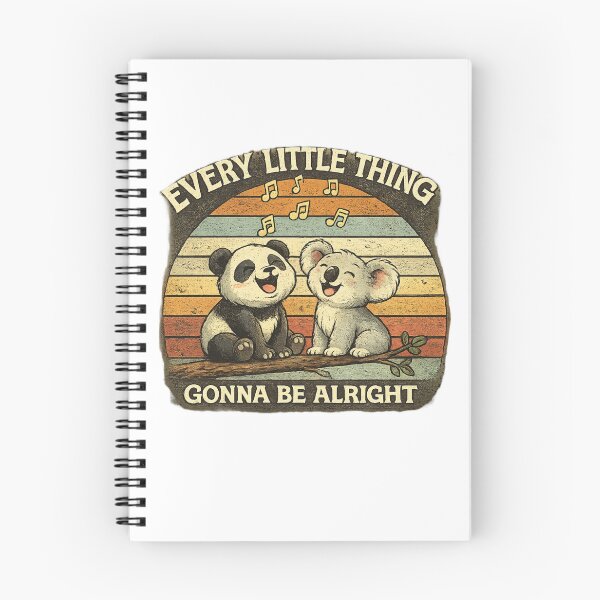 Aperçu de l'œuvre Tout ira bien - T-shirt rétro vintage avec un adorable panda et koala créée et vendue par Amitabr14.