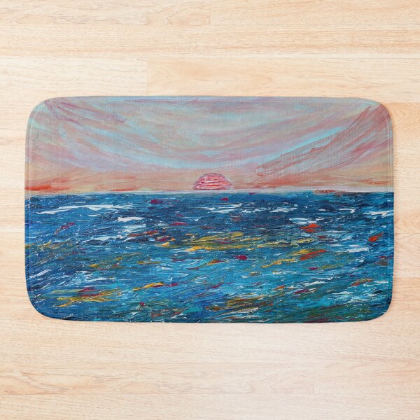 Item preview, Sunset Over the Sea | Expressive Textured Seascape designed and sold by ValentynaTyshenkoArt.