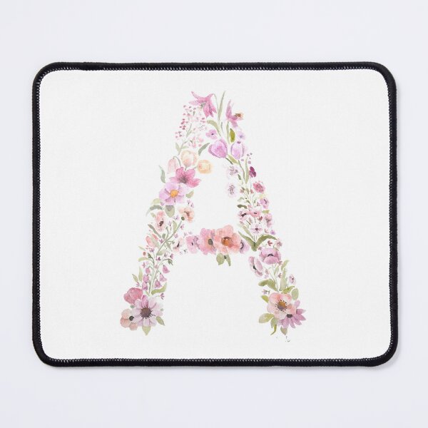 Item preview, pink flowers letter A watercolour painting  designed and sold by ColorandColor.