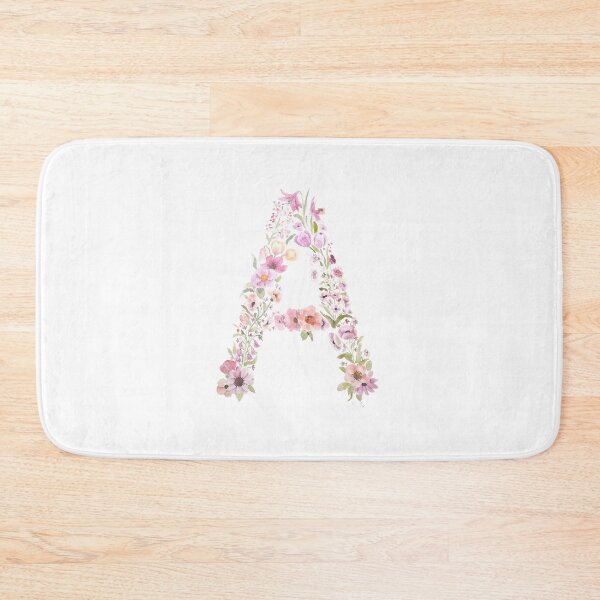 Item preview, pink flowers letter A watercolour painting  designed and sold by ColorandColor.
