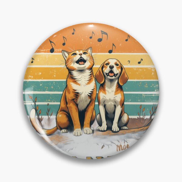 Item preview, Every Little Thing Gonna Be Alright Retro Cat Dog Singing Vintage T-Shirt Design designed and sold by Amitabr14.