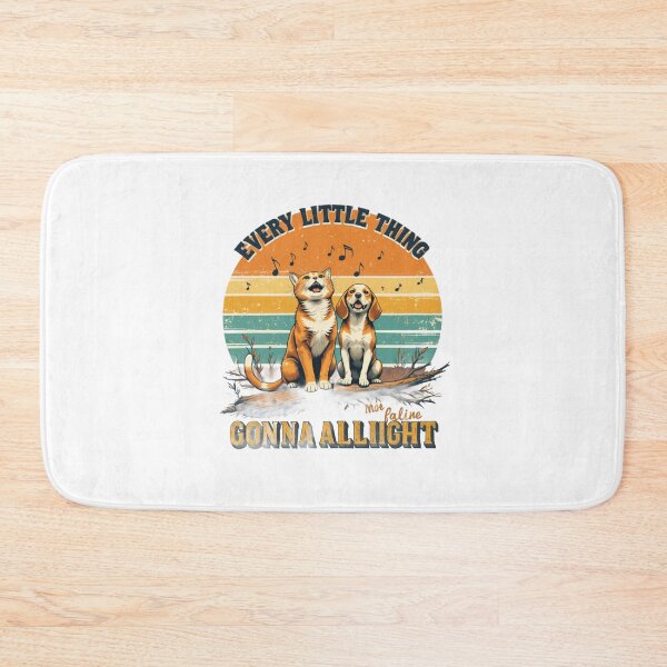 Item preview, Every Little Thing Gonna Be Alright Retro Cat Dog Singing Vintage T-Shirt Design designed and sold by Amitabr14.