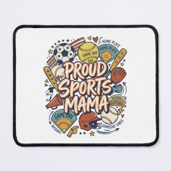 Artikelvorschau, Stolze Sportmama – Baseball- und Softballspieltag im Retro-Design entworfen und verkauft von PlumArtDesign.