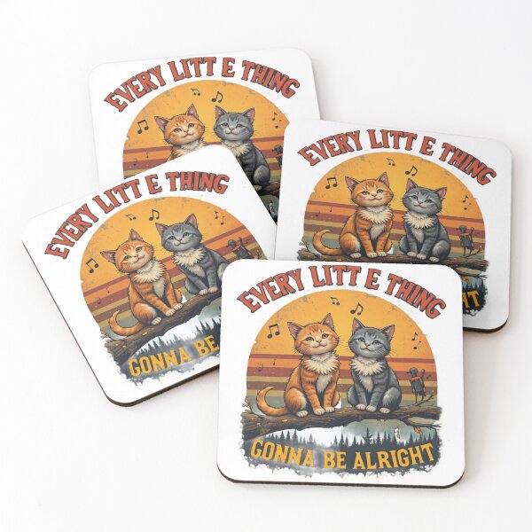 Item preview, Every Little Thing Gonna Be Alright Vintage Singing Cats Retro T-Shirt Design designed and sold by Amitabr14.