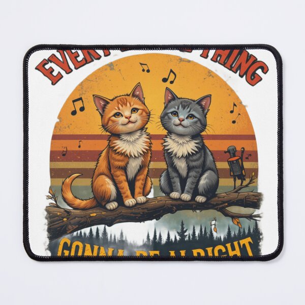 Item preview, Every Little Thing Gonna Be Alright Vintage Singing Cats Retro T-Shirt Design designed and sold by Amitabr14.