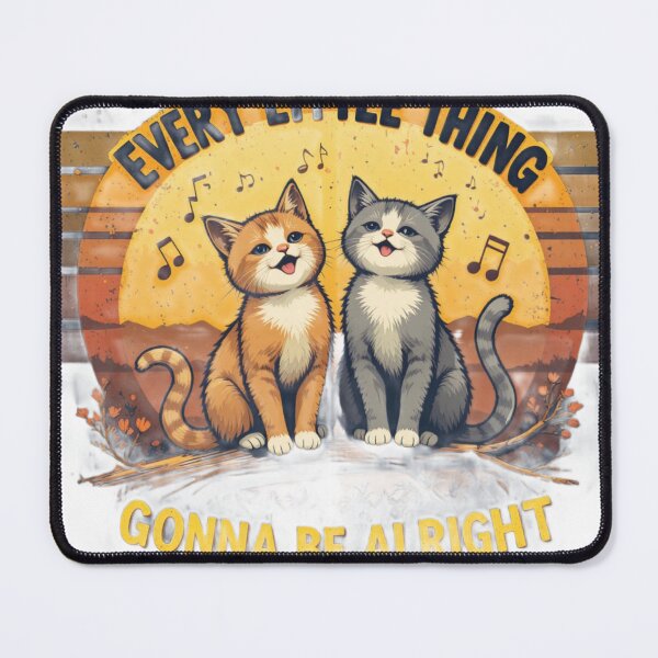 Item preview, Every Little Thing Gonna Be Alright Cute Cats Retro Vintage Sunset T-Shirt Design designed and sold by Amitabr14.