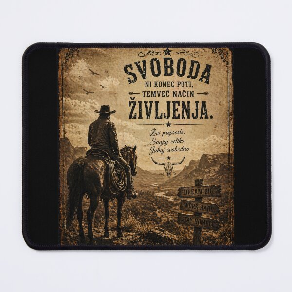 Item preview, Freedom Is a Way of Life – Vintage Cowboy Western Poster designed and sold by QuarterHorseArt by Just my Studio.