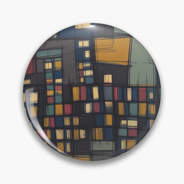 Item preview, Abstract Night City Geometry Art – Klee Inspired Modern Urban Print designed and sold by Tamas Das.