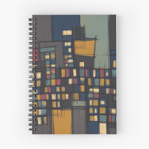 Item preview, Abstract Night City Geometry Art – Klee Inspired Modern Urban Print designed and sold by Tamas Das.