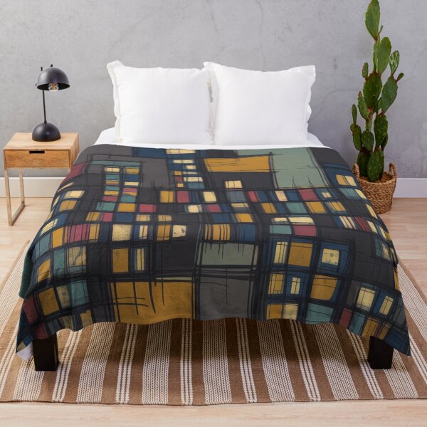 Item preview, Abstract Night City Geometry Art – Klee Inspired Modern Urban Print designed and sold by Tamas Das.