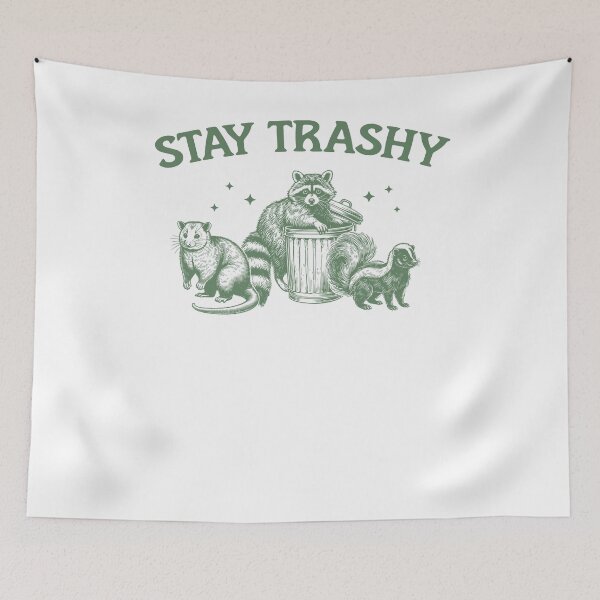 Item preview, Stay Trashy Raccoon Opossum And Skunk Garbage Gang designed and sold by krystalRomanart.