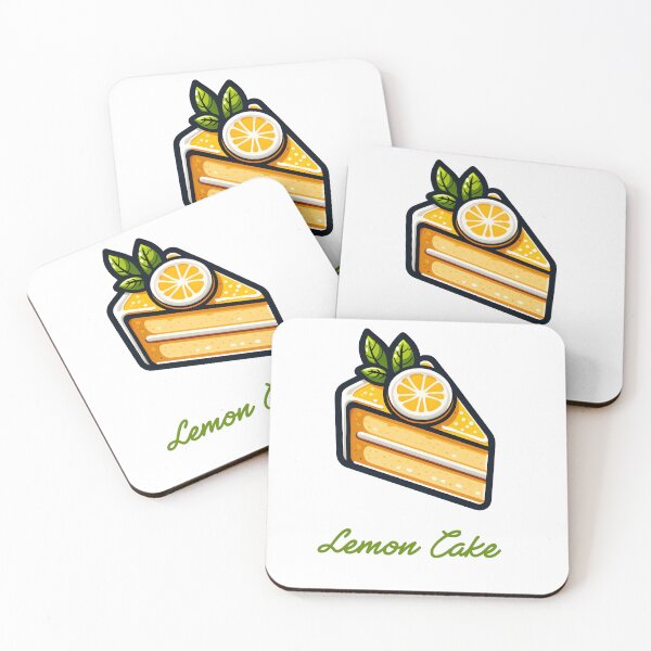 Item preview, Lemon Cake Slice – Fresh Citrus Dessert Illustration with “Lemon Cake” Typography designed and sold by BobaBunny76.