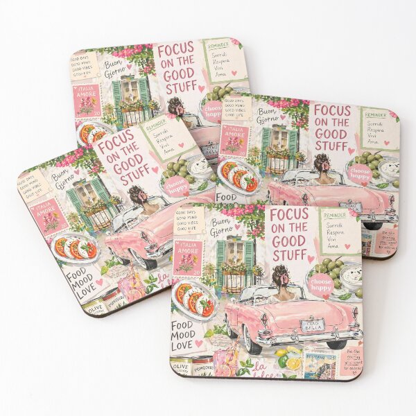 Item preview, Retro Pink Convertible Mediterranean Collage Floral Aesthetic Pattern designed and sold by Verycutethings.