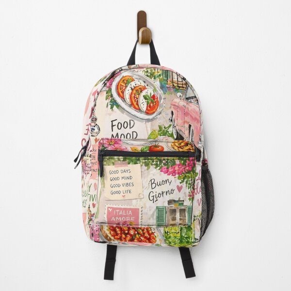 Item preview, Retro Pink Convertible Mediterranean Collage Floral Aesthetic Pattern designed and sold by Verycutethings.