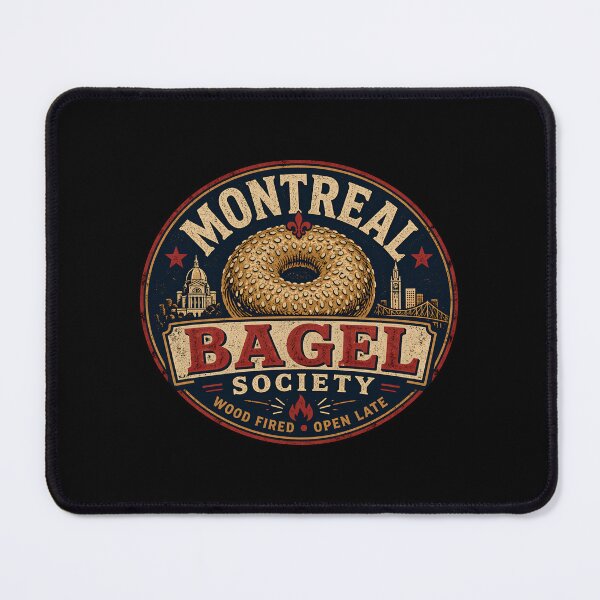 Item preview, Montreal Bagel Society Wood Fired Open Late Retro designed and sold by Fenay Designs.
