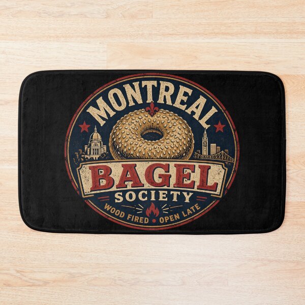 Item preview, Montreal Bagel Society Wood Fired Open Late Retro designed and sold by Fenay Designs.