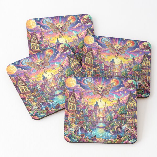 Item preview, A magical fantasy world full of luminous creatures, floating lights, and dreamlike cosmic energy. designed and sold by FotoworldEdel.