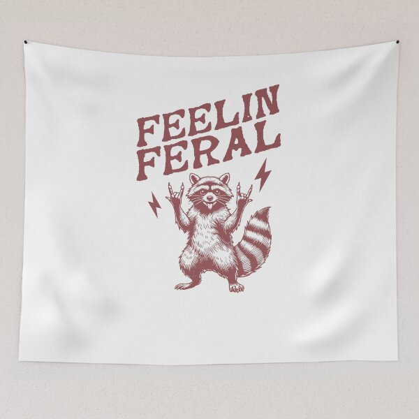Item preview, Feelin Feral Raccoon Heavy Metal Style designed and sold by krystalRomanart.