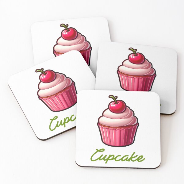 Item preview, Cherry Cupcake – Cute Dessert Illustration with Sweet “Cupcake” Typography designed and sold by BobaBunny76.