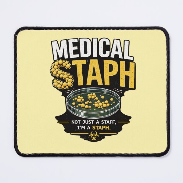 Item preview, Cute Medical Staph – Yellow Biohazard Microbe Cartoon Illustration designed and sold by Medico Design .