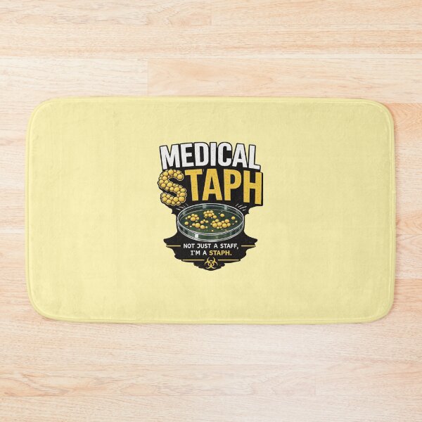 Item preview, Cute Medical Staph – Yellow Biohazard Microbe Cartoon Illustration designed and sold by Medico Design .