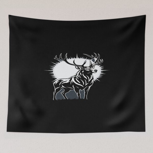 Item preview, Majestic Stag Silhouette with Radiant Moon | Bold Wildlife Art for Nature & Forest Lovers designed and sold by Bright Nest Studio.