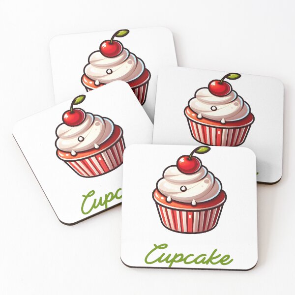Item preview, Cherry Cupcake – Cute Dessert Illustration with Sweet “Cupcake” Typography designed and sold by BobaBunny76.