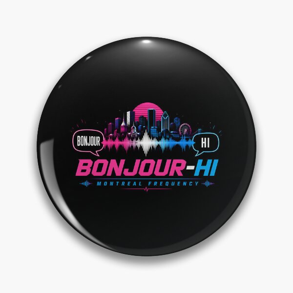 Artikelvorschau, Bonjour Hi Montreal Frequency Neon Synthwave entworfen und verkauft von Fenay Designs.